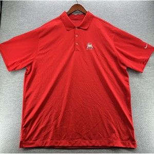 NIKE GOLF-Men's Dri Fit Florida Marlin Red Short Sleeve Polo Shirt XXL (A40)